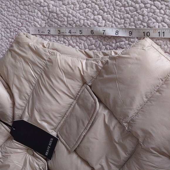 NWT Brave Soul Size Large 14 Puffer Cinch Waist Vest - Picture 8 of 16
